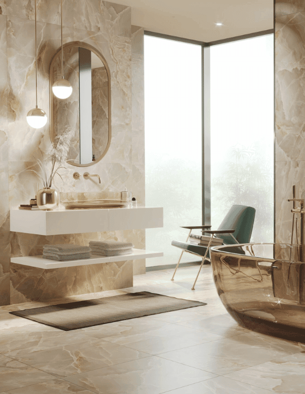 Lunaria Beige 1 Gresie porțelanată Lunaria Beige 60x120, model mat, rectificat - imagine 1