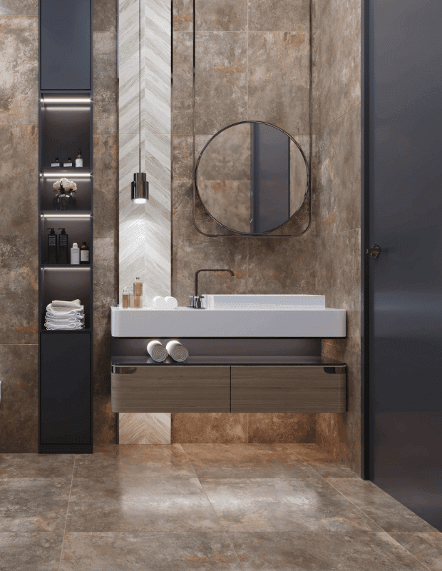 Metallica Brown 1 Gresie porțelanată Metallica Brown, 60×60, model mat, rectificat - imagine 1