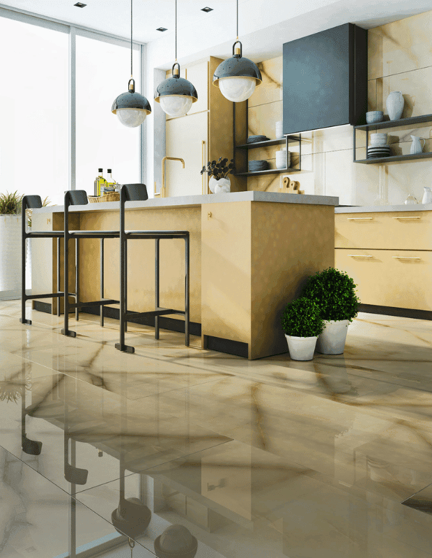 Onyx Beige 1 Gresie porțelanată Onix Beige 60x120, model lucios, rectificat - imagine 1