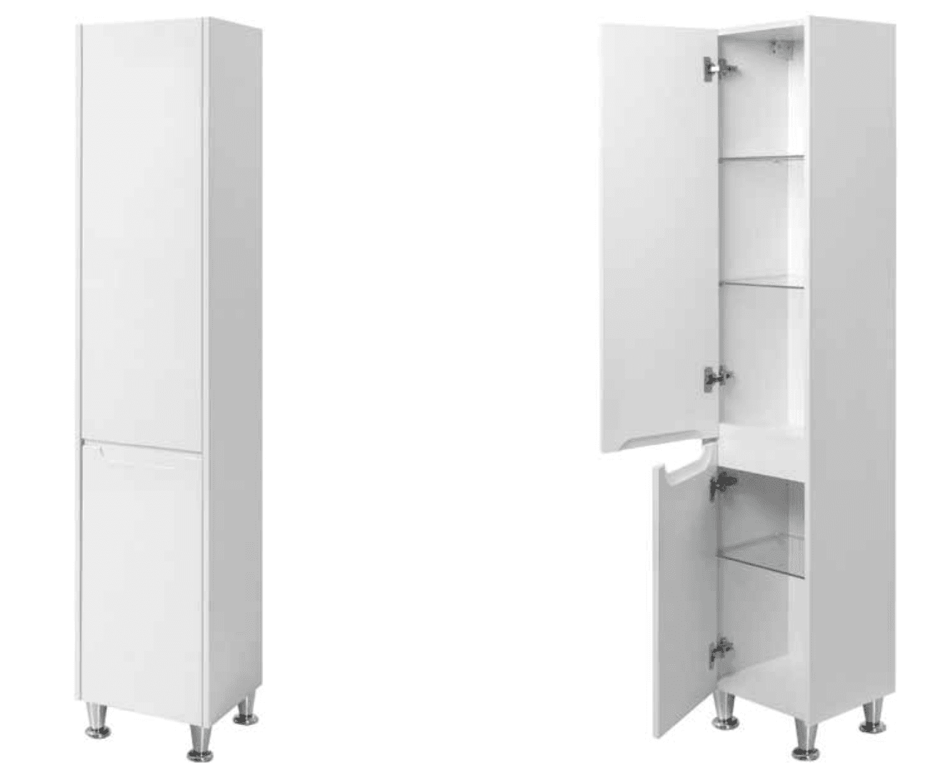 Tall-Cabinet-Valencia-white-PPN-35-right.-left.png Mobilier baie tip coloană VALENCIA White stânga/dreapta PPN-35 - imagine 1