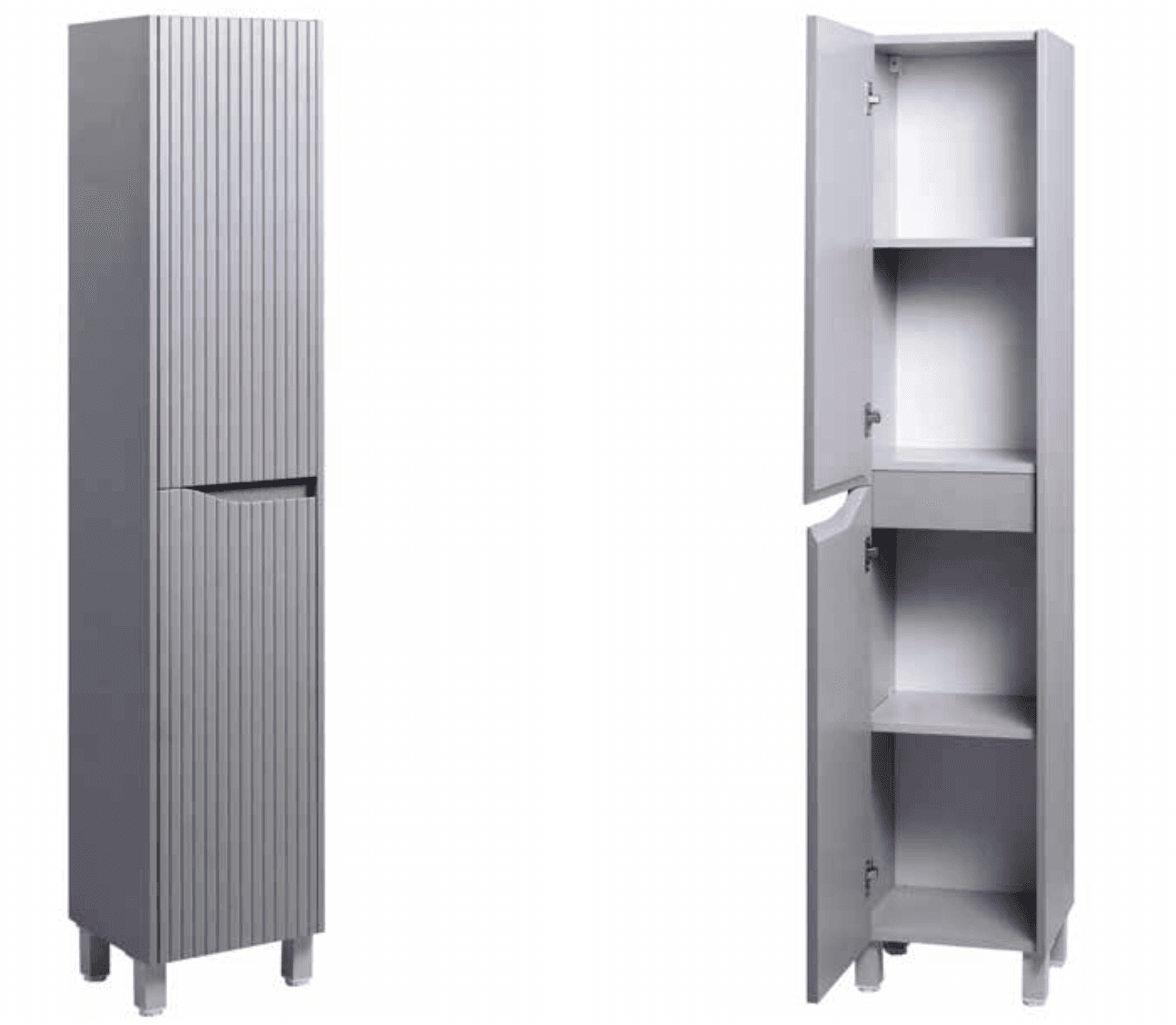 Tall-cabinet-FLORENCE-grey-matte-PPN-35-right-left.png Mobilier baie tip coloană FLORENCE Grey Mat stânga/dreapta PPN-35 - imagine 1