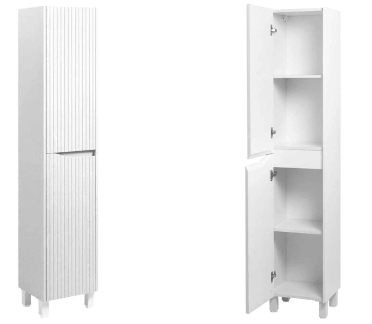 Tall-cabinet-FLORENCE-white-matte-PPN-35-right-left.png Mobilier baie tip coloană FLORENCE White Mat stânga/dreapta PPN-35 - imagine 1
