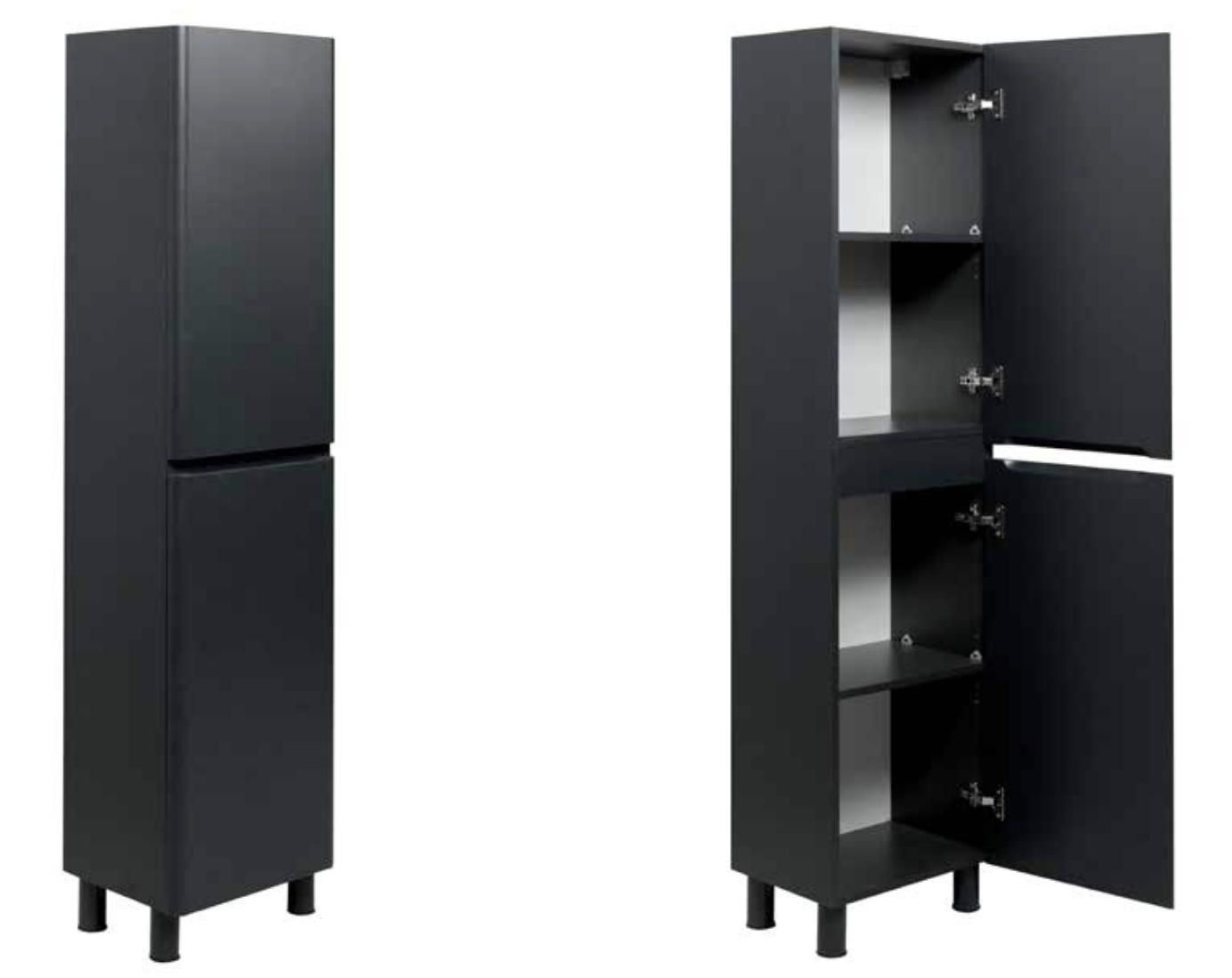 Tall-cabinet-VIVACE-black-matte-PPN-40-right.-left.png Mobilier baie tip coloană VIVACE Black Mat stânga/dreapta PPN-40 - imagine 1