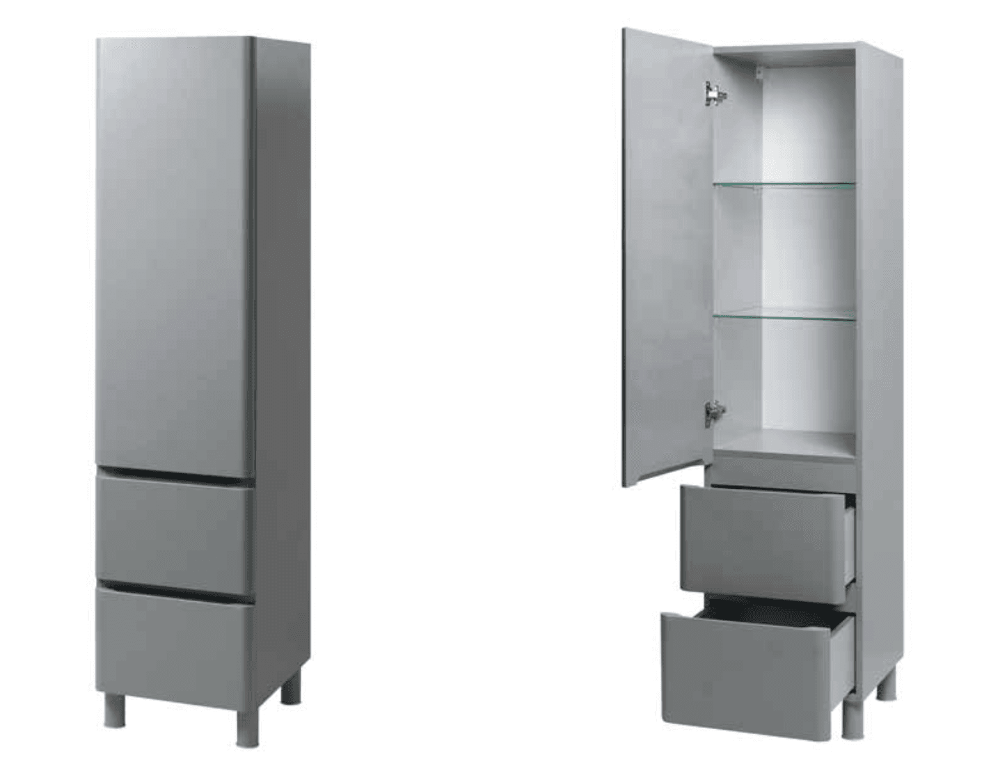 Tall-cabinet-VIVACE-grey-matte-PPN2sh-40-D-right.-left.png Mobilier baie tip coloană VIVACE Grey Mat stânga/dreapta PPN2sh-40 D - imagine 1